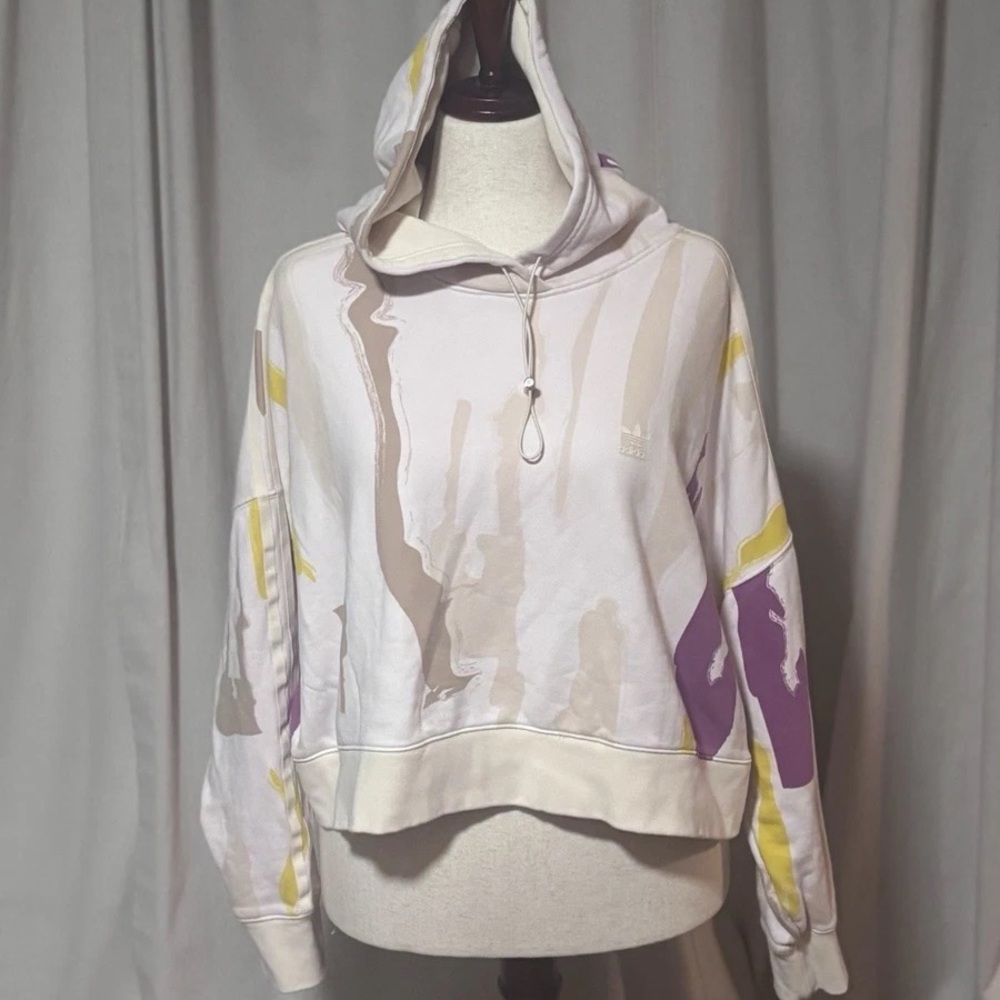 70's style, Adidas  Cropped Hoodie with  brand Thebe Magugu,‎ 2xl